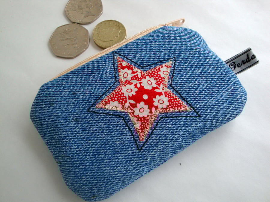 SALE Kids Denim Star Purse - Denim Coin Purse 