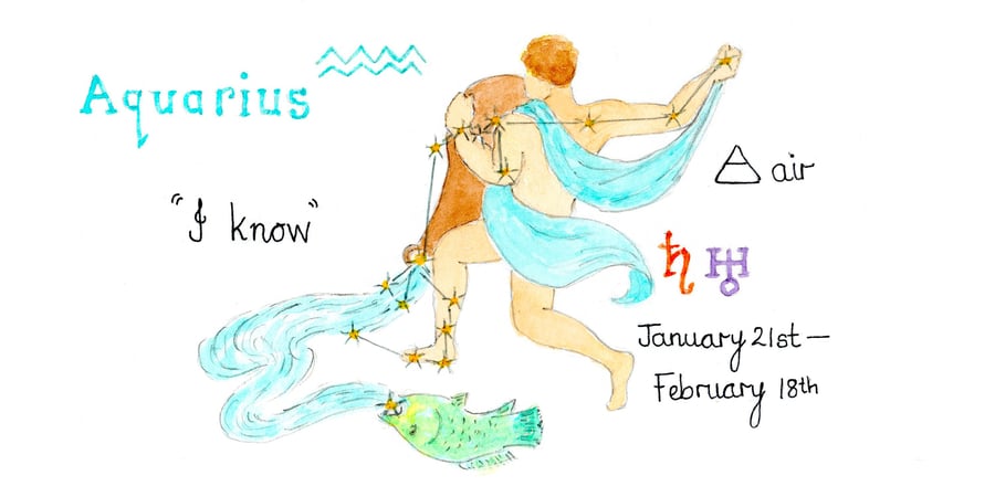 Astrology star sign Aquarius print