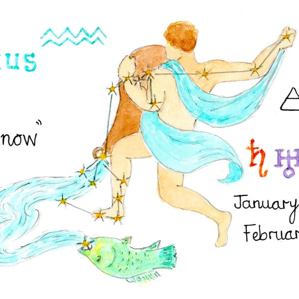 Astrology star sign Aquarius print