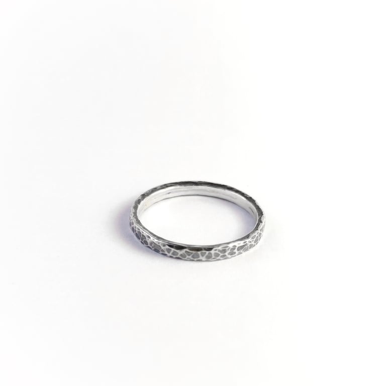 Sterling silver patinated band