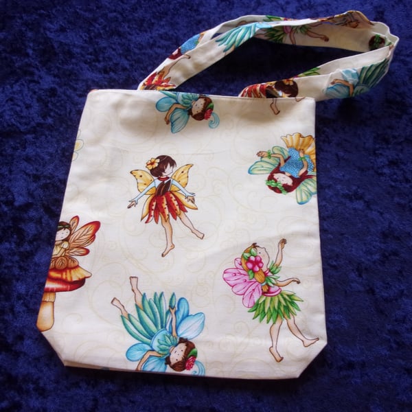 Flower Fairies on Cream Fabric Bag