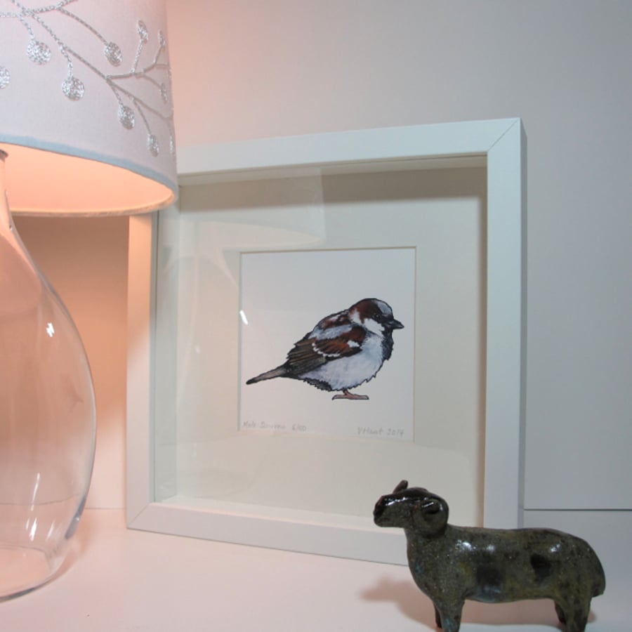 Sparrow (male) Print - Framed and Mounted (can be personalised)