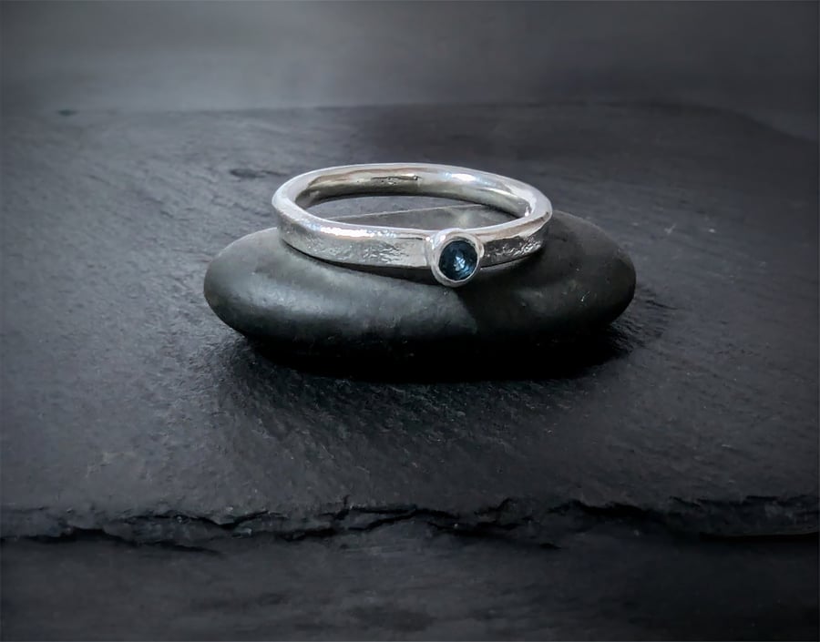 STERLING SILVER topaz ring, Handmade Urban Designed Jewellery