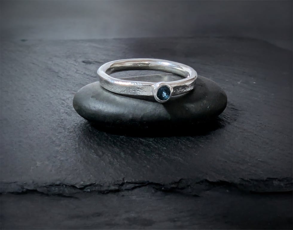STERLING SILVER topaz ring, Handmade Urban Designed Jewellery