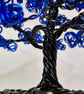 Small Wire Tree with Blue Foliage on a Wooden Base - Image 4