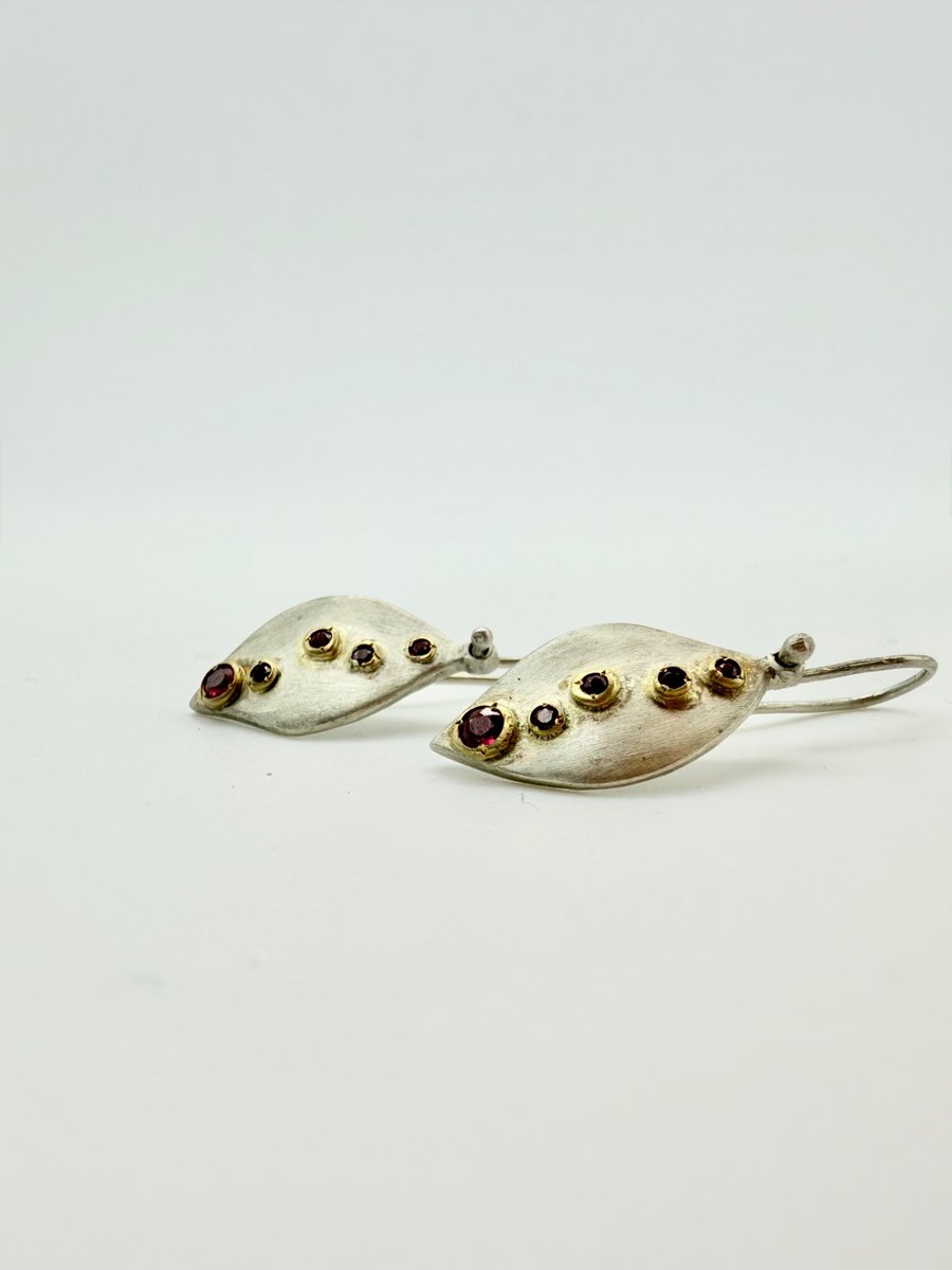 Sterling Silver and Ruby earrings 