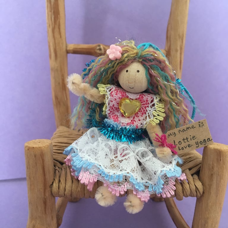 Tiny Pink, Blue And Yellow Fairy Doll Decoration, Decorative Fairy