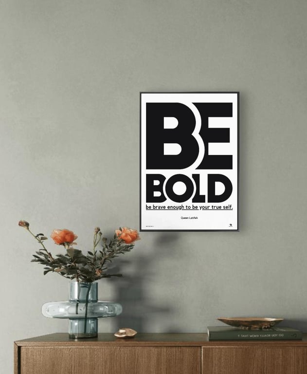 Motivational Typography Print Queen Latifah "Be Bold" Quote A4A3 Poster