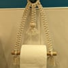 Macrame toilet roll holder - natural