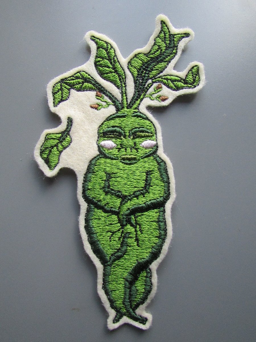 Mandrake Mandragora Plant Embroidered Sew on Applique Patch