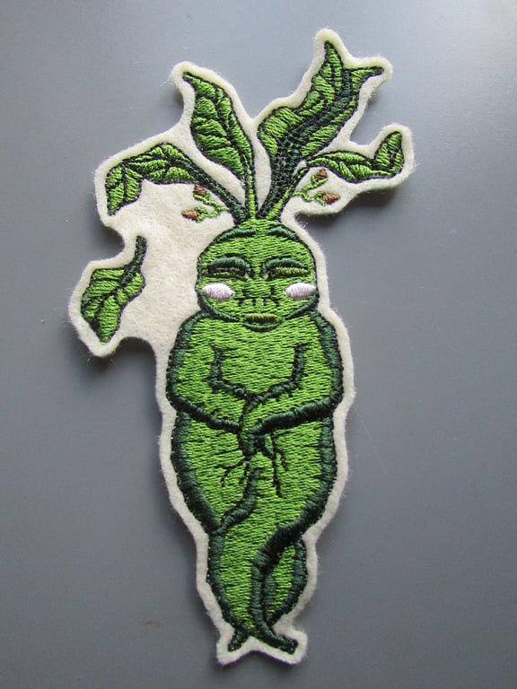 Mandrake Mandragora Plant Embroidered Sew on Applique Patch