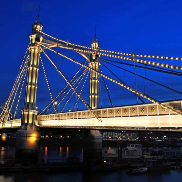 Albert Bridge London England UK 18"x12" Print