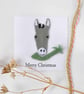 Donkey Christmas felt greeting card - Image 3