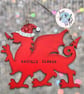 Nadolig Llawen Welsh Dragon Hanging Sign