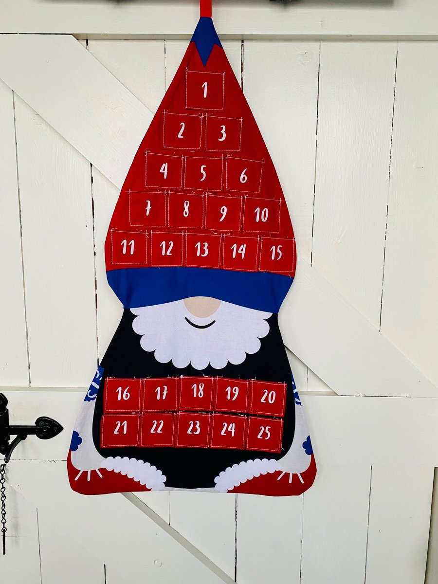 Reusable fabric advent calendar - Gnome