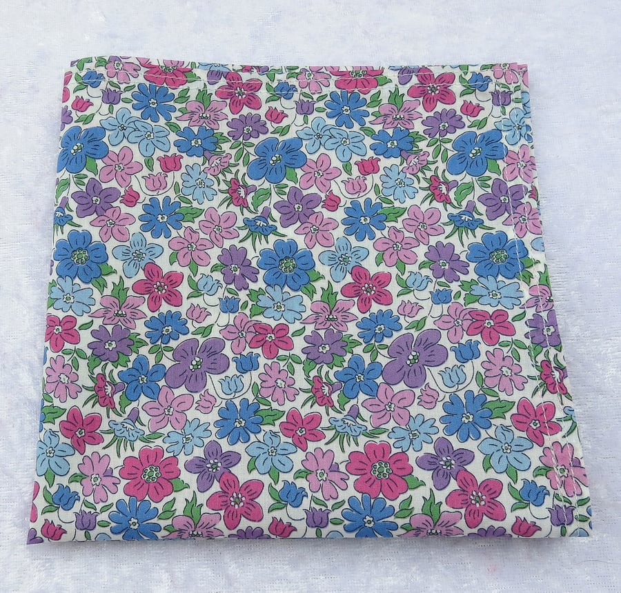 Liberty Tana Lawn handkerchief, ladies handkerchief, floral, organic lawn