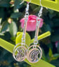 WOLF EARRINGS silver plate drop bar charm hippie boho celtic - Image 1