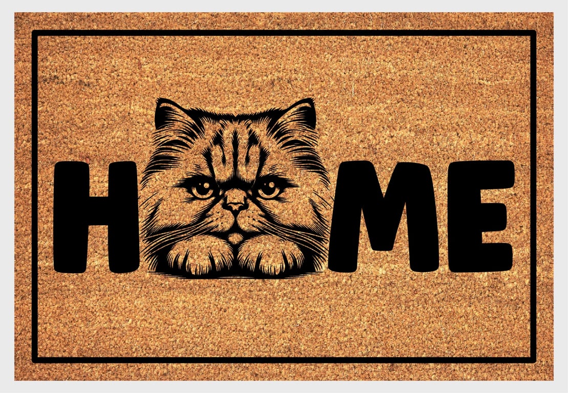 Persian Cat Home Door Mat No.3 - Persian Cat Welcome Mat - 3 Sizes