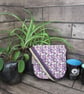 Upcycled Coffee Sack - Mini Shoulder Bag - Purple floral