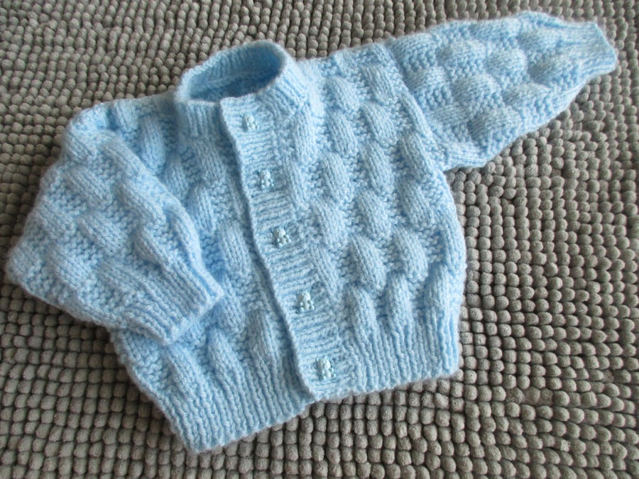 16" Baby Round Neck Patterned Cardigan