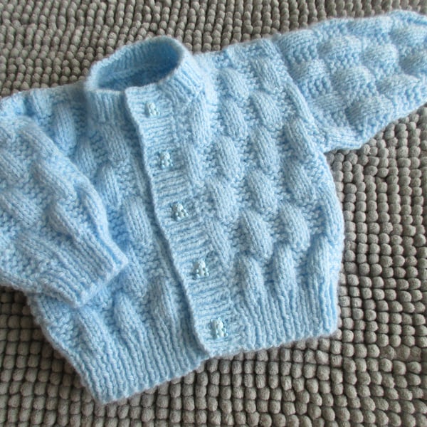 16" Baby Round Neck Patterned Cardigan