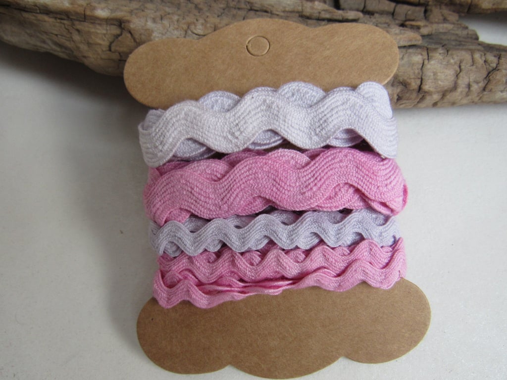 Pastel Cochineal Alkanet Natural Dye Pink Purple Cotton Ricrac Tape