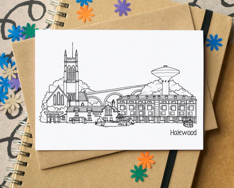 Halewood Skyline Greetings Card