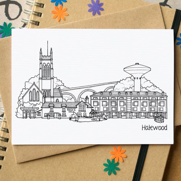 Halewood Skyline Greetings Card