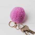 Summer Seconds Pom Pom keyring bag charm - thulian pink