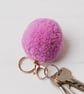 SAMPLE Pom Pom keyring bag charm - thulian pink
