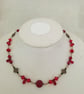 Red and Gold Beaded Necklace - Image 1