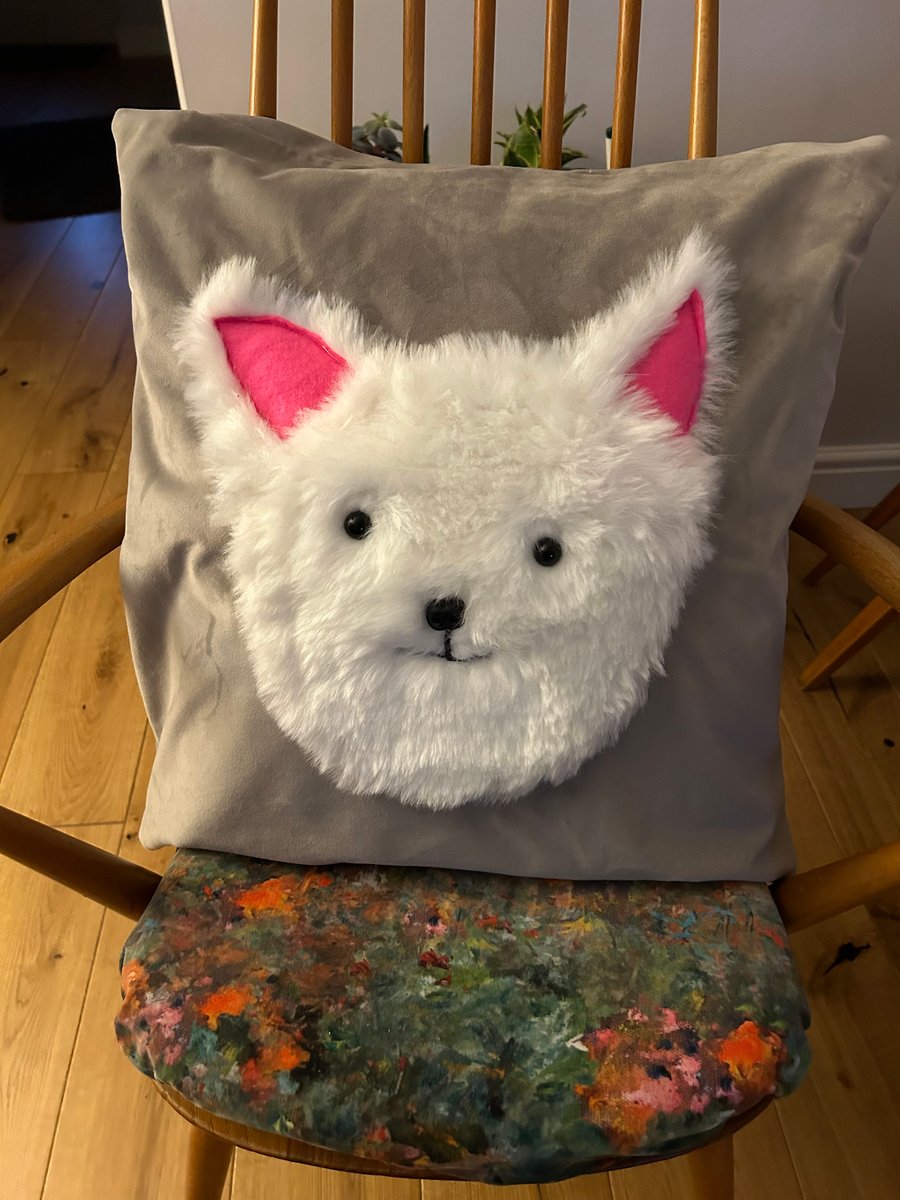 LARGE CUDDLY WESTIE CUSHION Folksy
