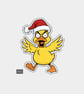 Unique Funny Christmas Sticker Xmas Decal For Adults - Angry Yellow Duck