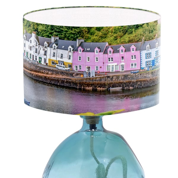 Photographic Lampshade, Portree Harbour, Isle of Skye, Scotland Coastal Lamp