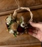 Mini dried flower handmade festive red strawflower wreath hanging - Image 4