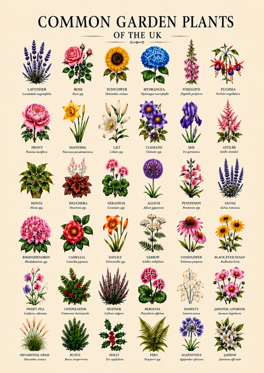 Vintage flower art chart