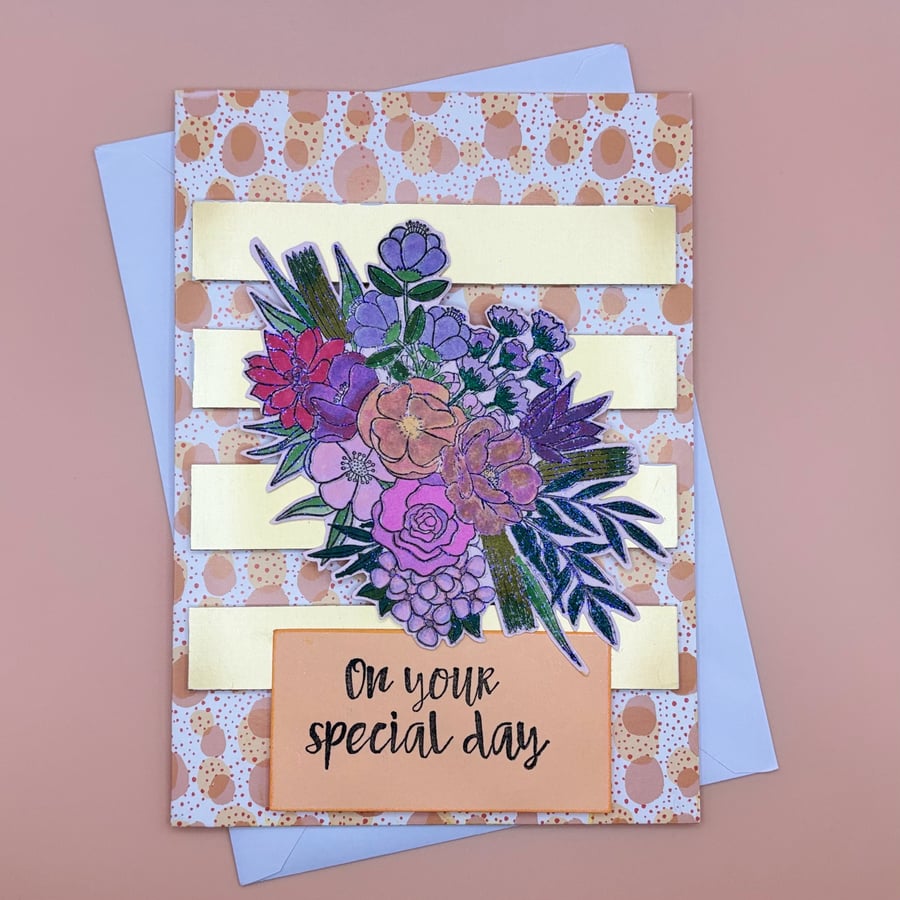 Handmade Floral Special Day Celebration Card