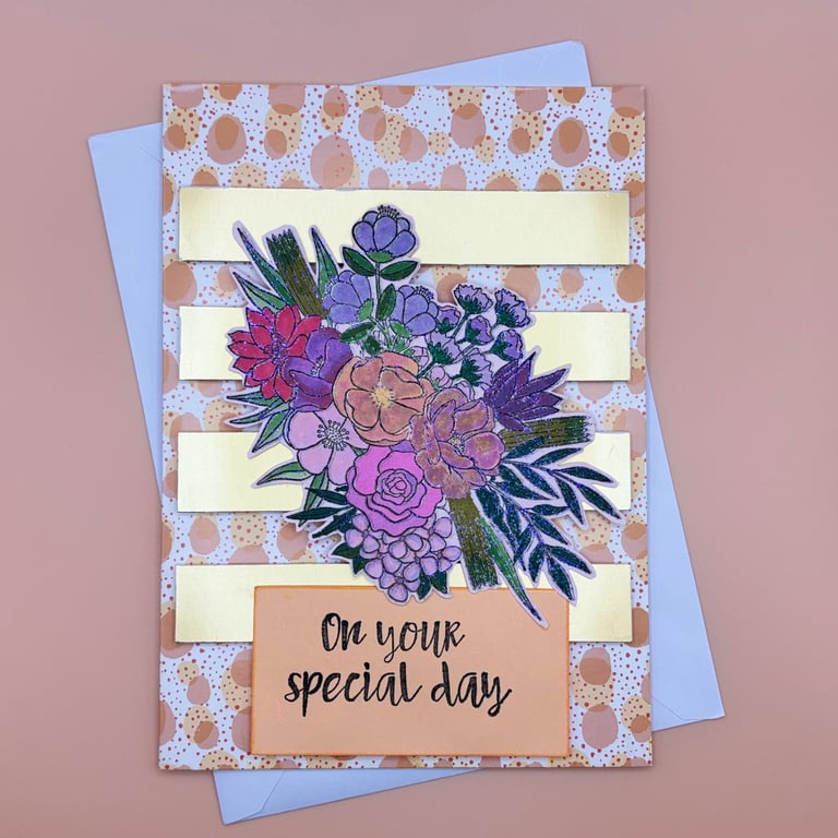 Handmade Floral Special Day Celebration Card