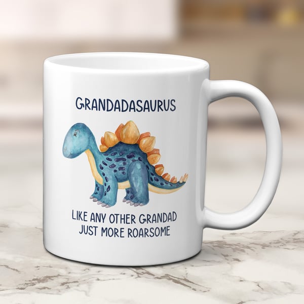 Grandadasaurus Personalised Mug - Personalised Grandad Mug - Grandad Gift