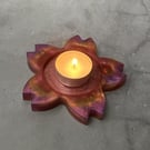 Flower Tealight Holder Red Phoenix Glow