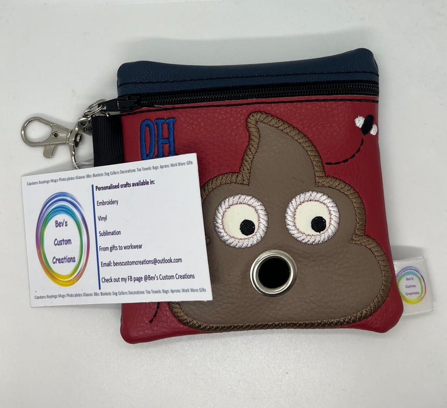 Oh C..., Embroidered Poo bag dispenser.  multi