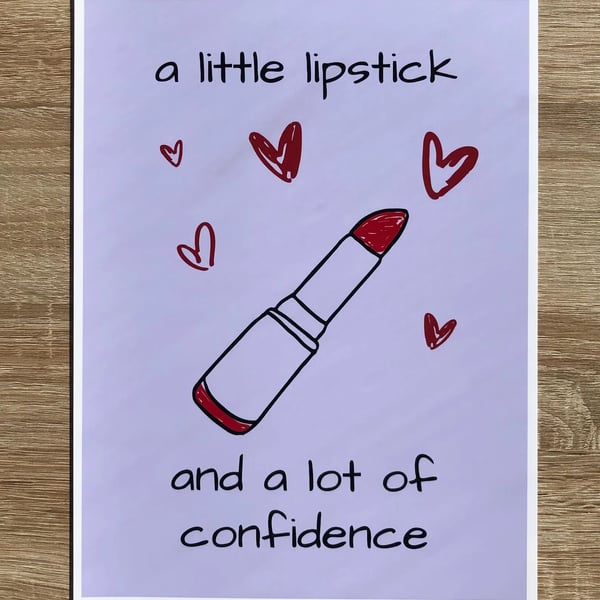 Lipstick Print, A4 Giclee Print, Graphic Art, Feminine Wall Art, Make Up Art