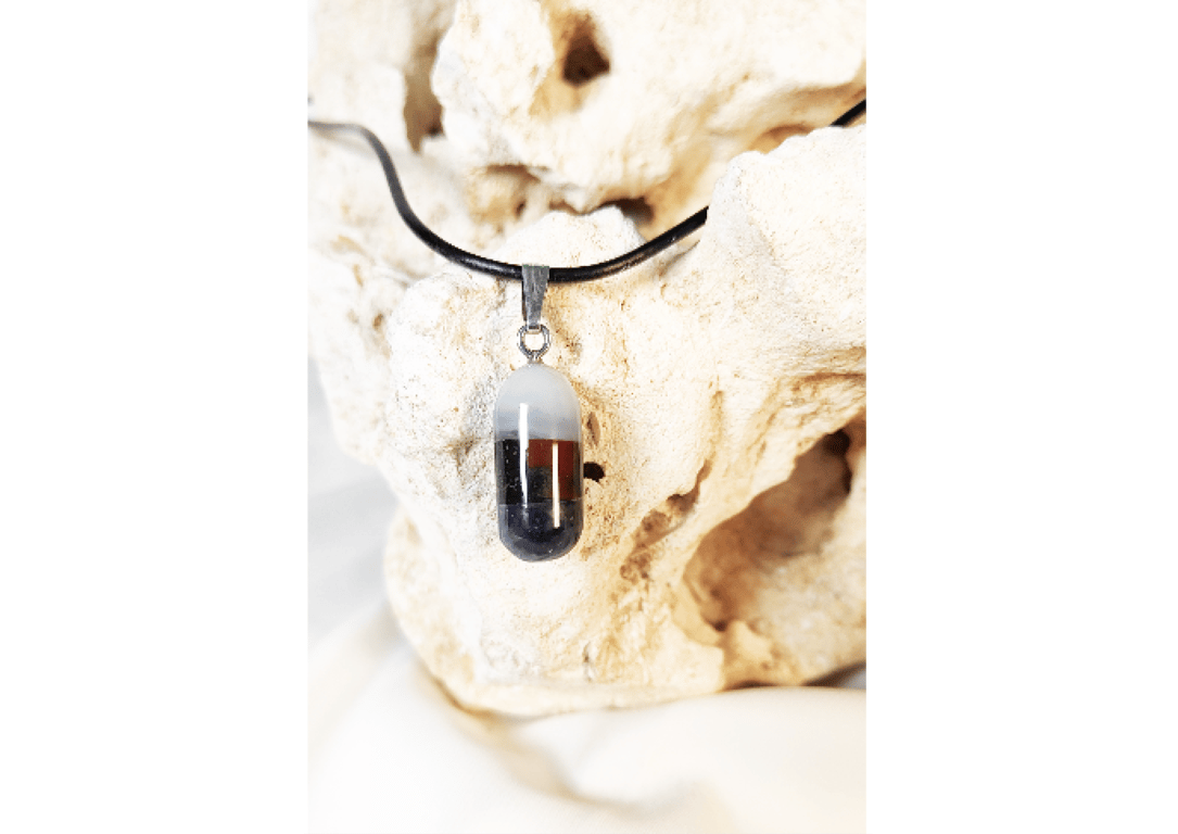 3-tier Pendant on leather chain with Sterling Silver fittings