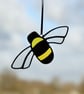 Stained Glass Large Yellow & Black Bee Suncatcher - Image 1