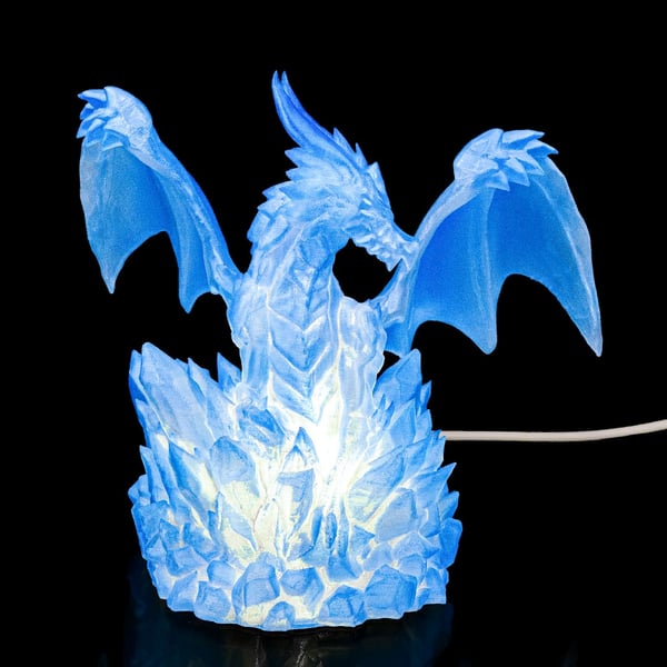 Ice and Light Dragon LampFantasy Ice Dragon LED Table Lamp with Remote Control