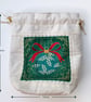 Double Sided Fabric Christmas Gift Bag – Star and Bow Bauble Motif  - Image 8
