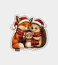 Unique Funny Christmas Sticker Xmas Decal - Cute Woodland Animals