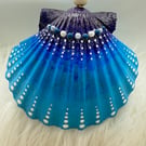 Hand painted scallop shell hanging decoration