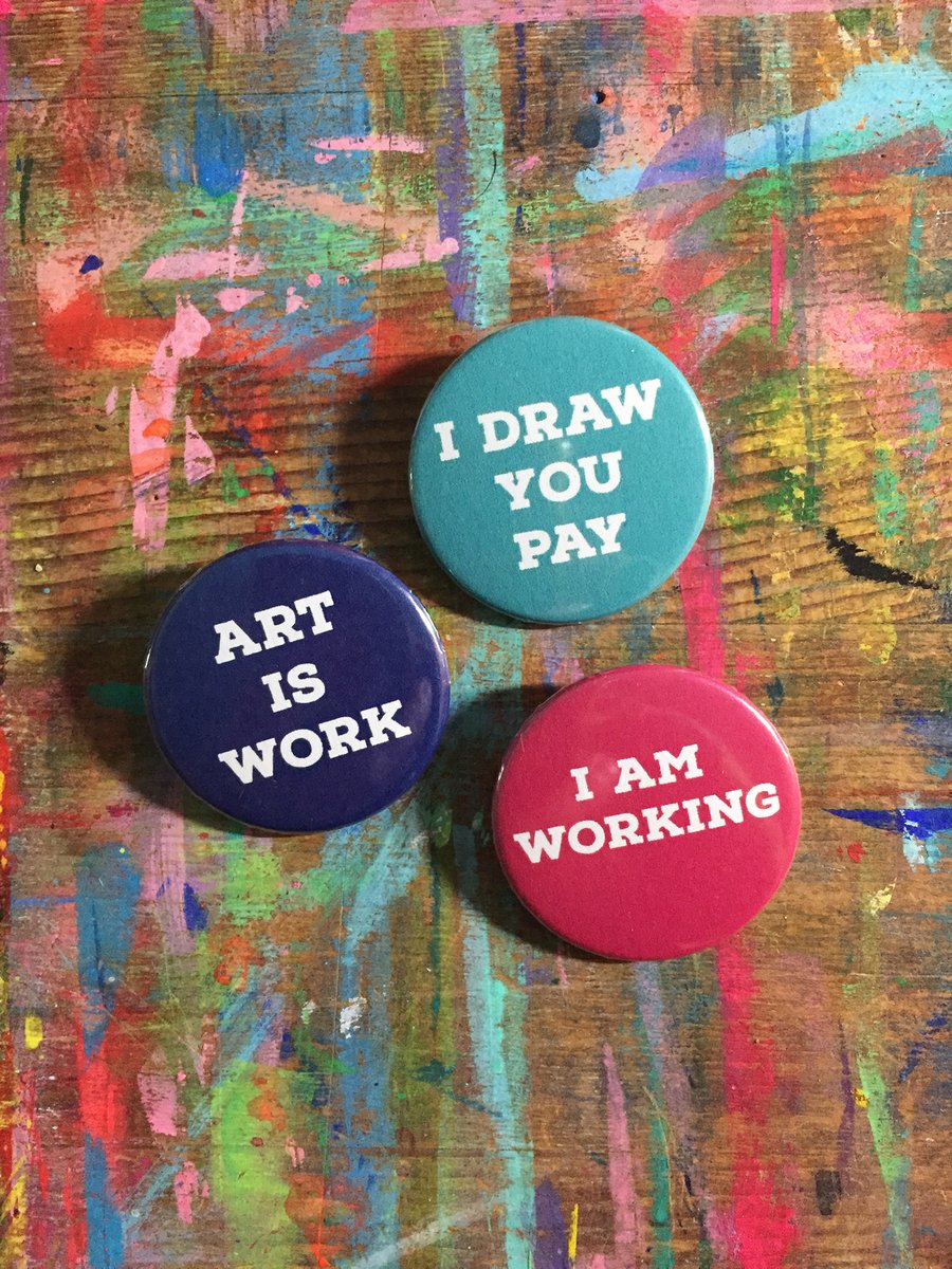Artist badges by Jo Brown Happytomato-set of 3