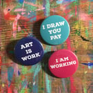 Artist badges by Jo Brown Happytomato-set of 3